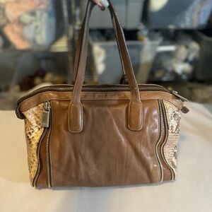 Furla Vintage Leather & Reptile Purse